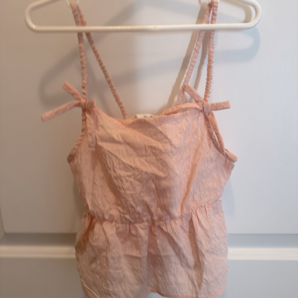 H&M Girls Pink Tank with Bow Straps